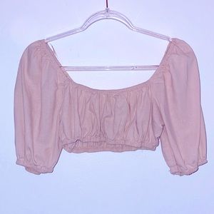 light pink cropped shirts